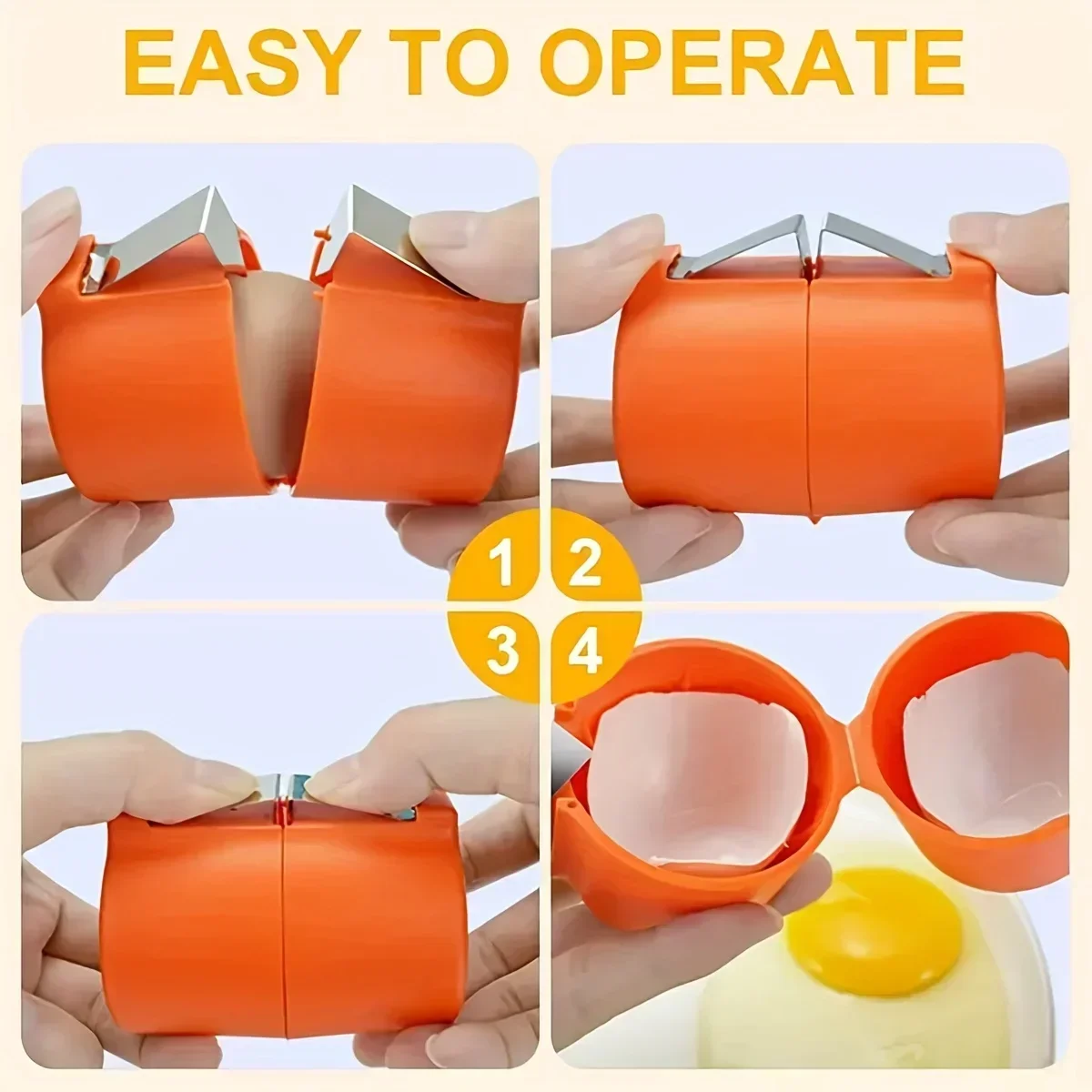 Egg Separator Tool - 1/3pcs-Baru Pembuka Cangkang Telur Tekan Pemisah