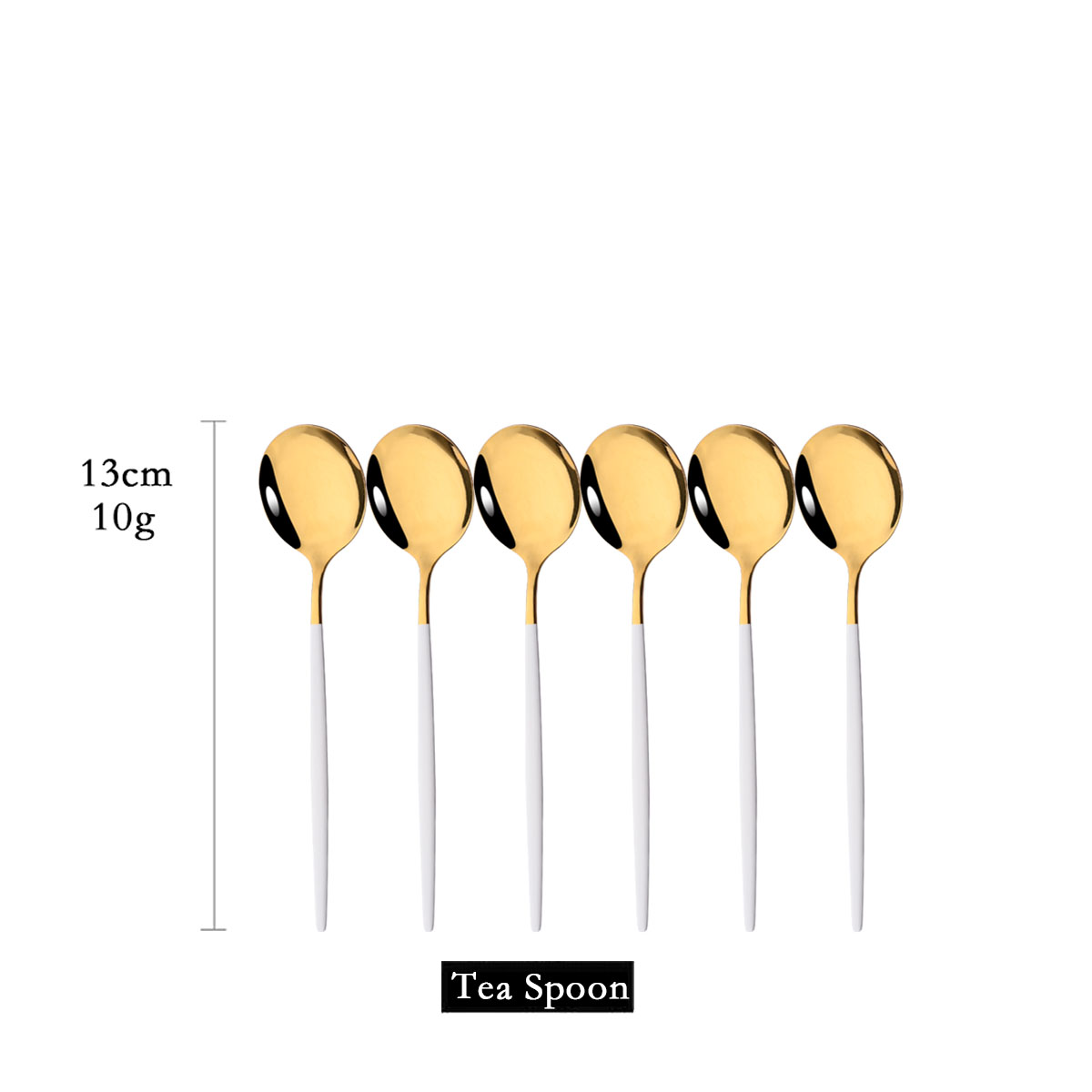 Kitchen Gadgets Gold - 6 buah sendok teh emas putih