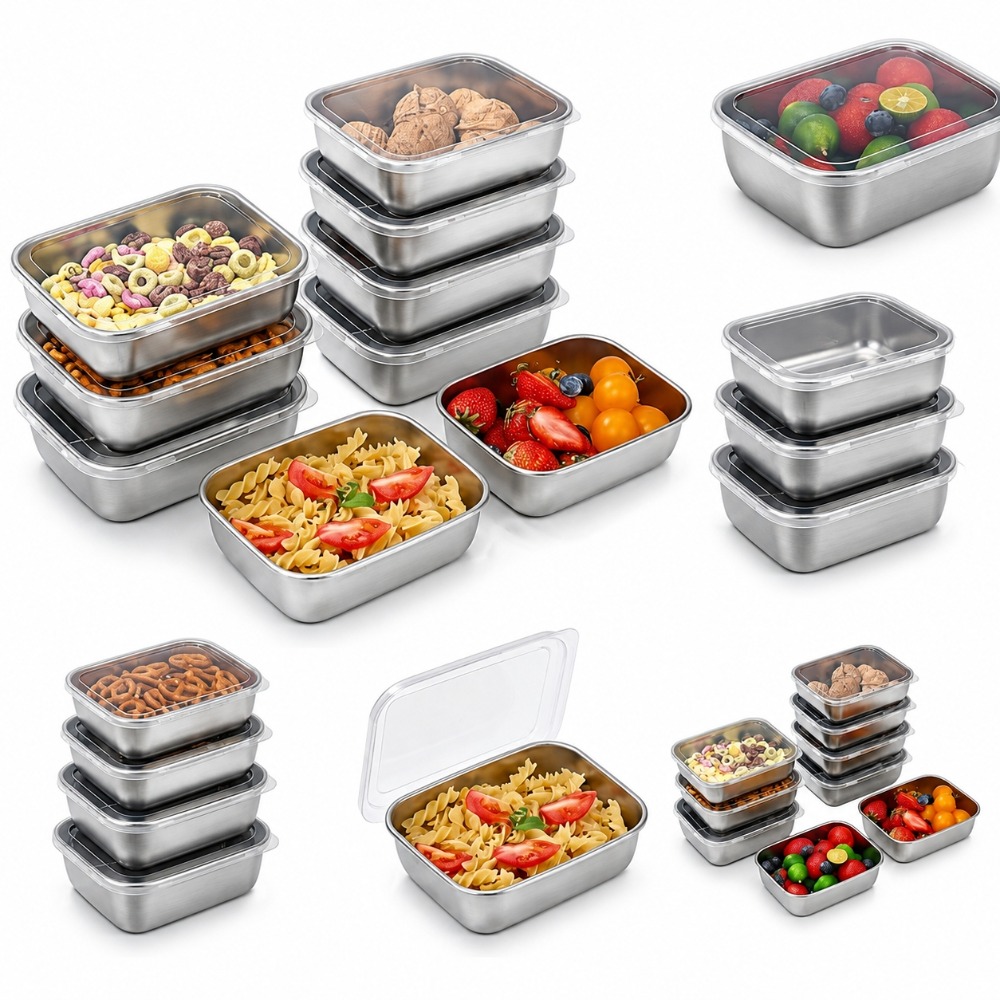 Kitchen Gadgets Organizer - 6PCS Wadah Penyimpanan Makanan Stainless Steel
