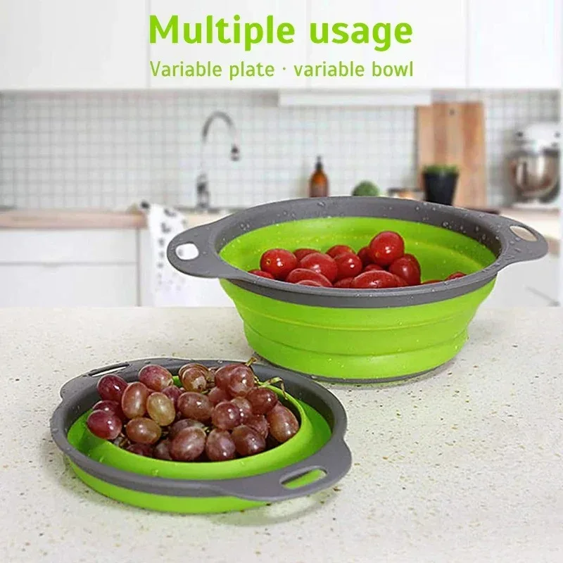 Kitchen Gadgets Organizer - 1 buah Keranjang Saringan Silikon yang