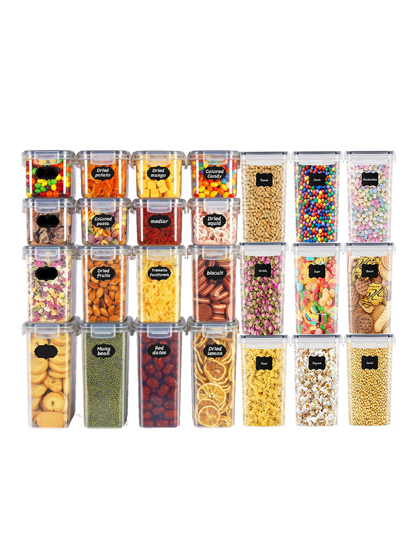 Kitchen Gadgets Organizer - 48pcs, Wadah Penyimpanan Makanan Tertutup dengan