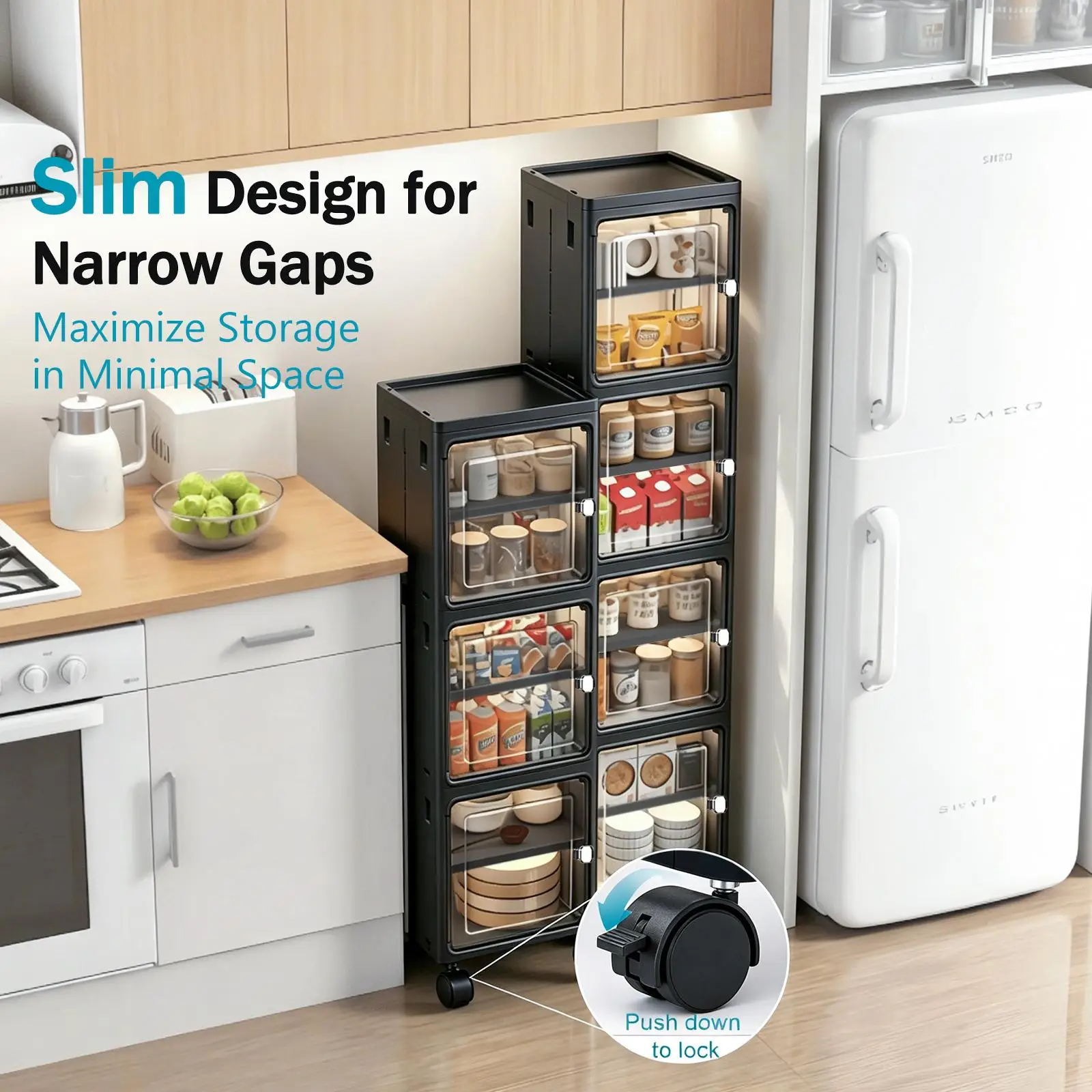 Lemari Penyimpanan Beroda Ramp - Kitchen Gadgets Organizer ulasan dan harga